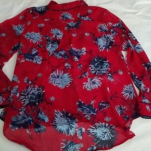 Isaac Mizrahi Tops - IMNYC Isaac Mizrahi Red Blue Flower Shirt Large Isaac Mizrahi Tops - IMNYC Isaac Mizrahi Red Blue Flower Shirt Large